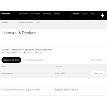 Sonarworks Upgrade Reference 4 Headphone to SoundID for Headphones - Upgrade Reference 3/4 Headphone la SoundID Reference