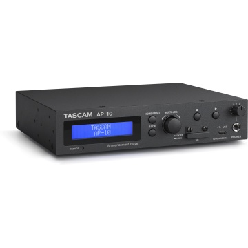Tascam AP-10 - Player audio SD pentru anunturi 2 canale control GPIO si LAN OSC iesiri Euroblock/RCA half-rack 1U