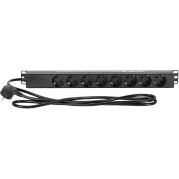 Adam Hall RACK PDU 8 1.4m - Prelungitor rack 1U 8 prize fara intrerupator - Img 2