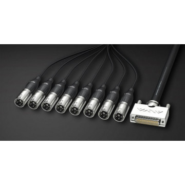 Alva Audio D-Sub25 tata - 8 x XLR tata 3m - Adaptor D-Sub25 la XLR