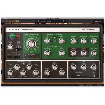 Arturia Delay TAPE-201 - Plugin delay stereo cu banda magnetica spring reverb si 3 capete de delay