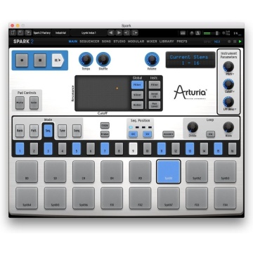 Arturia Spark 2 - Plugin instrument virtual drum machine si beatmaking cu sequencer 64 pasi