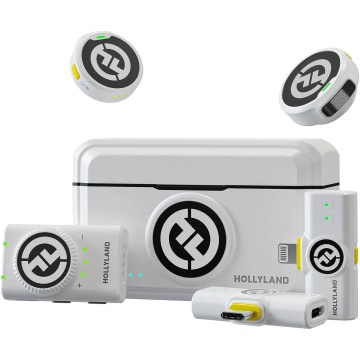 Hollyland LARK M2 Combo - Ivory White - Sistem Lavaliera Wireless 2.4 GHz cu 2 Transmitatoare