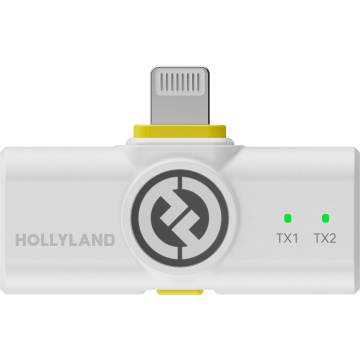Hollyland LARK M2 with Lightning Plug Duo - Ivory White - Sistem Lavaliera Wireless 2.4 GHz cu 2 Transmitatoare - Img 5
