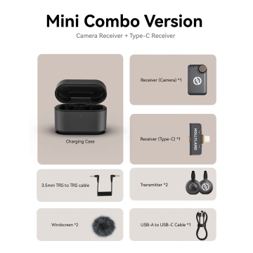 Hollyland LARK M2S Mini Combo - Sistem Lavaliera Wireless 2.4 GHz cu 2 Transmitatoare - Img 2