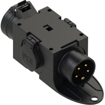 PCE Distribution box plastic mobile St.Anton 16/5 2xSSD GS16/5 (schwarz) m.B - Conector 3-way CEE