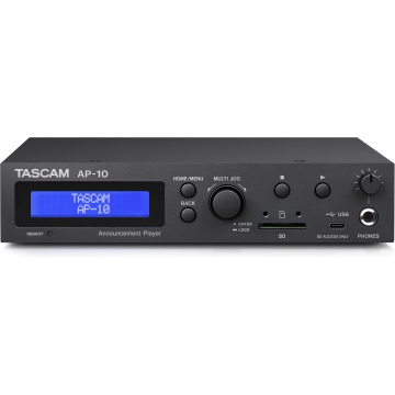 Tascam AP-10 - Player audio SD pentru anunturi 2 canale control GPIO si LAN OSC iesiri Euroblock/RCA half-rack 1U - Img 2
