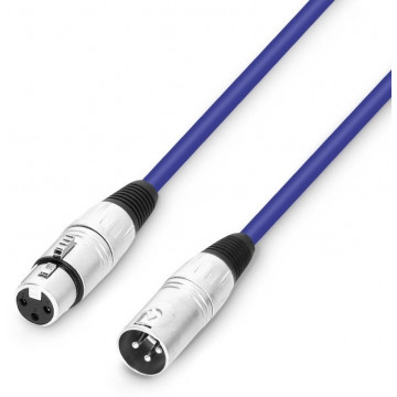 Adam Hall 3Star XLRf - XLRm 1m Blue - Cablu de microfon XLR mama - XLR tata