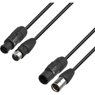 Adam Hall 5 STAR H TCON 5D 0150 IP65 1.5m - Cablu hibrid DMX si Alimentare Powercon TRUE1