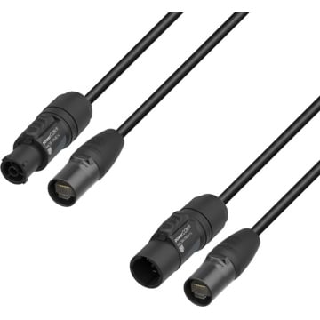 Adam Hall 5 STAR H TCON N 0150 1.5m - Cablu hibrid de Retea si Alimentare Powercon TRUE1