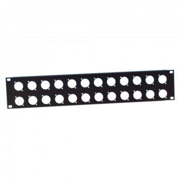 Adam Hall Rack U Pan 02 D24 - Panou rack 2U pentru mufe XLR