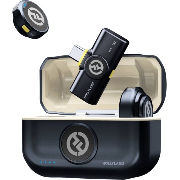 Hollyland LARK M2 with USB-C Plug Duo - Shine Charcoal - Sistem Lavaliera Wireless 2.4 GHz cu 2 Transmitatoare