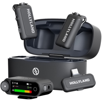 Hollyland LARK MAX 2 Combo - Sistem wireless 2.4 GHz cu 2 transmitatoare