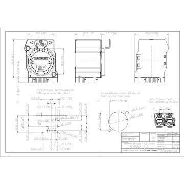 Neutrik NE8FBH-C5-S - Conector RJ45 pentru PCB - Img 2