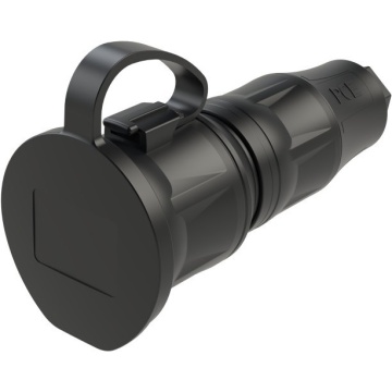 PCE TopTaurus2 safety connector cap nat LED IP54 black - Conector schuko mama