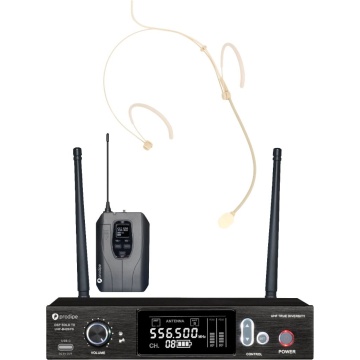 Prodipe Pack UHF B420 DSP True Diversity Headset MH9 - Sistem wireless cu microfon headset si bodypack reincarcabil USB-C