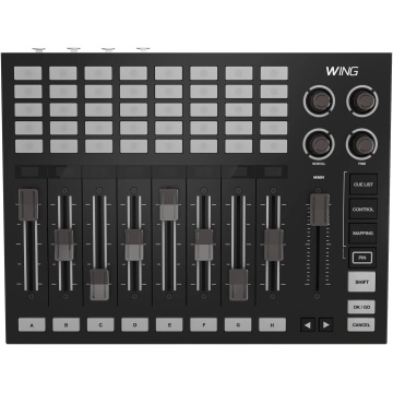 Wolfmix Wing - Controller DMX si MIDI cu 8 fadere motorizate matrice 8 x 5 si control pana la 8 universuri DMX cu Wolfmix W1 - Img 7