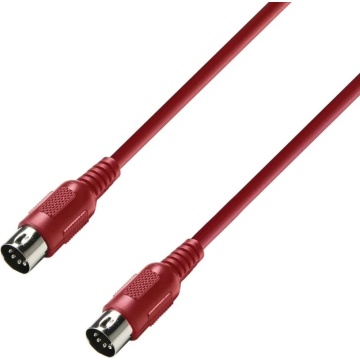Adam Hall 3Star MIDI RED 3m - Cablu MIDI 2 x DIN 5 pini