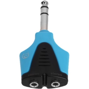 Adam Hall 4 STAR AY MF3 JM3 BLU LINE - Adaptor Y 2 x Jack 3.5 mm mama TRS - Jack 6.3 mm tata TRS - Img 2