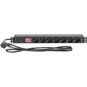 Adam Hall RACK PDU 7S 1.8m - Prelungitor rack 1U 7 prize cu intrerupator - Img 2