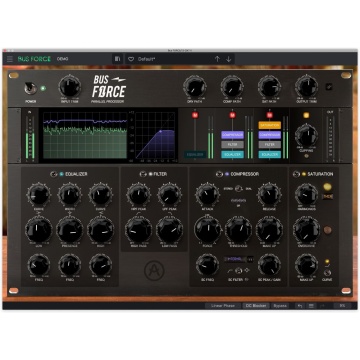 Arturia Bus FORCE - Plugin multi-efect stereo cu procesare paralela EQ compresie saturatie si clipping