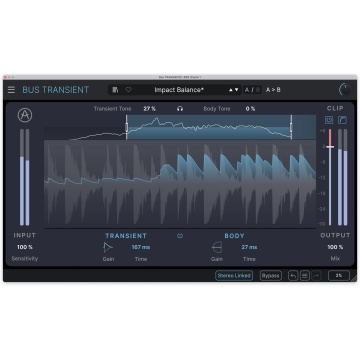 Arturia Bus TRANSIENT - Plugin transient shaper multiband cu clipper si control Attack/Body - Img 3