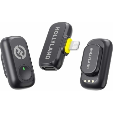 Hollyland LARK A1 Mini Duo Lightning - Space Gray - Sistem Lavaliera Wireless 2.4 GHz cu 2 Transmitatoare