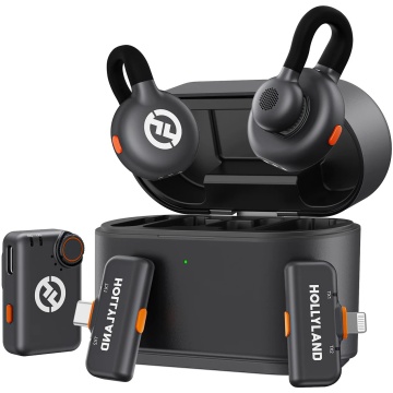 Hollyland LARK M2S Ultimate Combo - Sistem Lavaliera Wireless 2.4 GHz cu 2 Transmitatoare