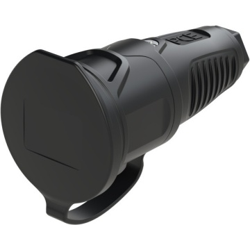 PCE Taurus2 solid rubber safety connector cap nat IP54 (black) - Conector schuko mama