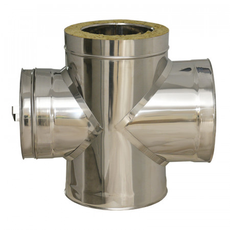 Ramificatie T cu gura vizitare, 90 gr, inox izolat, diam int 180 , ext 280 mm