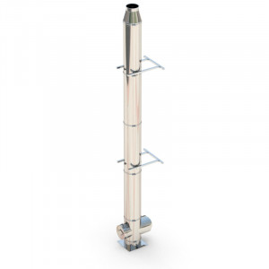 Sistem cos fum inox izolat, diam int 180 mm , ext 280 mm, H=6M - T - Img 1