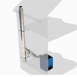 Cos fum inox cu ramificatie Y 45 grade
