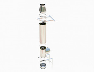 Sistem montaj cos de fum inox