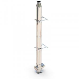 Sistem cos fum inox izolat, diam int 200 mm , ext 300 mm, H=4M - T - Img 1