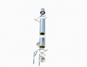 Montaj cos fum inox izolat