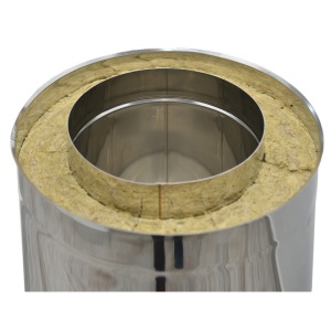 Elemente cos fum izolate Rogher Element liniar inox izolat, diam int 160 , ext 260 mm, H=1M