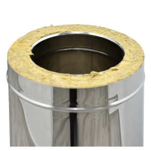 Elemente cos fum izolate Rogher Element liniar inox izolat, diam int 160 , ext 260 mm, H=1M