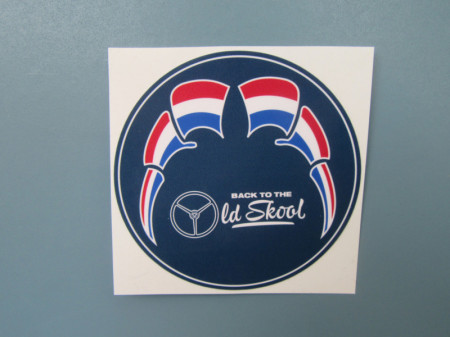 Sticker Back to the Oldskool twee Nederlandse vlaggen 10cm