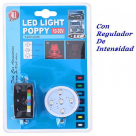 BASE POPPY 5 LED MULTICOR REG. LUZ 12/24 V
