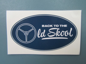 Ovaal Sticker Back to the Oldskool 3 spaak stuur 12cm