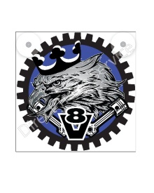 LIGHTBOX 17x17 EAGLE KING OF THE ROAD BLUE