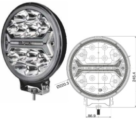 LUZ DIREÇAO LED + LED DRL XENON/ORANGE 220MM - Img 4