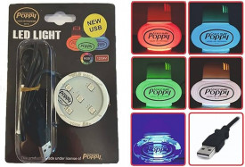 POPPY BASE 5 LED MULTIC. REG. LUZ USB 12/24 V