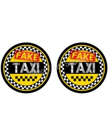 STICKER FAKE TAXI YELLOW