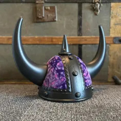 CAPACETE VIKING PRETO COM DANISH ROXO