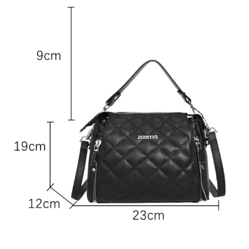 Geanta eleganta dama JERMYN'S Piacenza din piele naturala neagra
