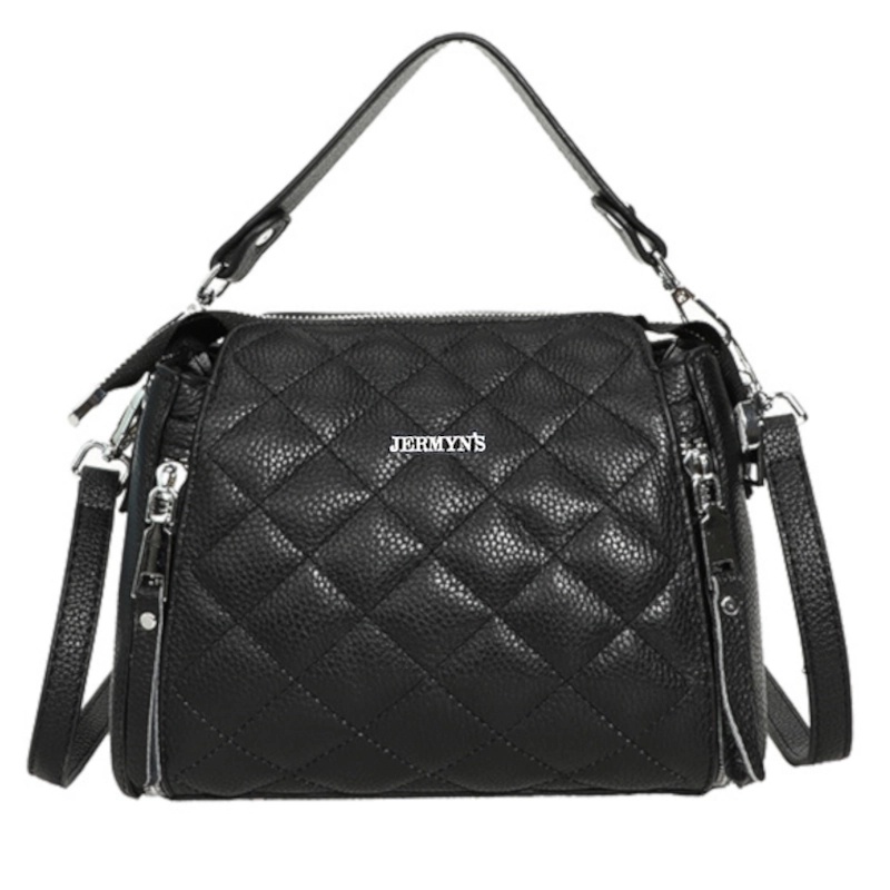 Geanta eleganta dama JERMYN'S Piacenza din piele naturala neagra