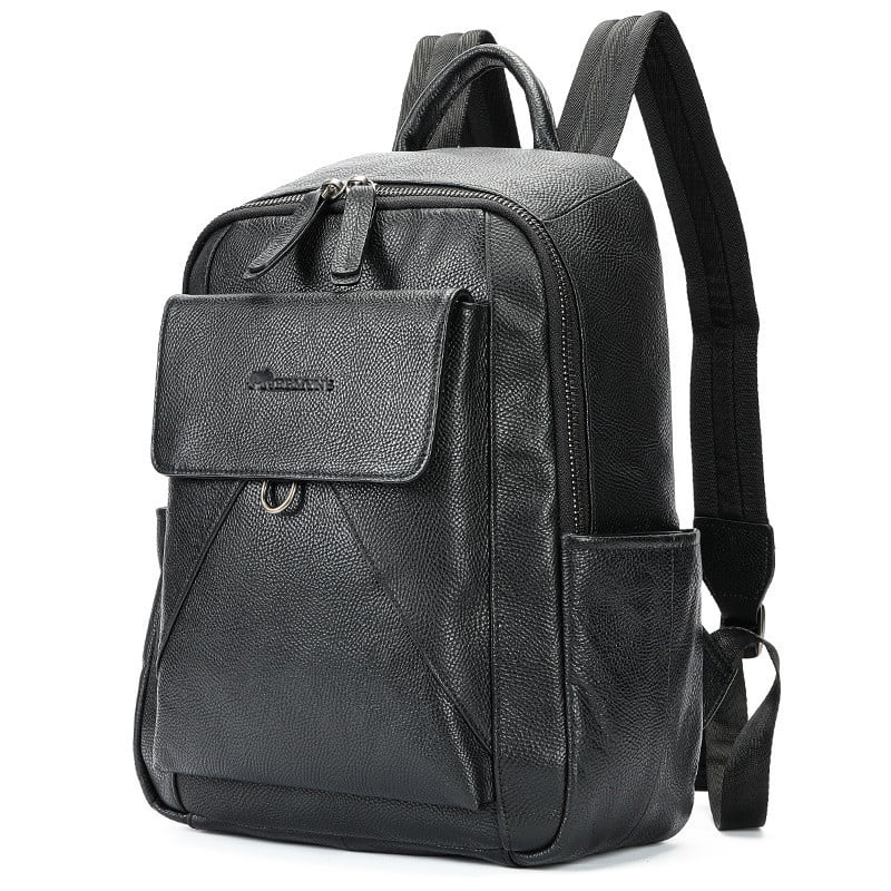 Rucsac din piele naturala neagra JERMYN'S Oregon
