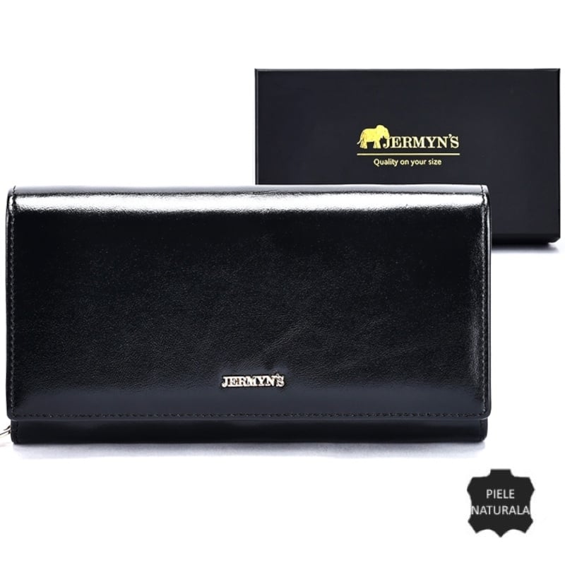 Portofel dama piele naturala JERMYN'S Monza, negru
