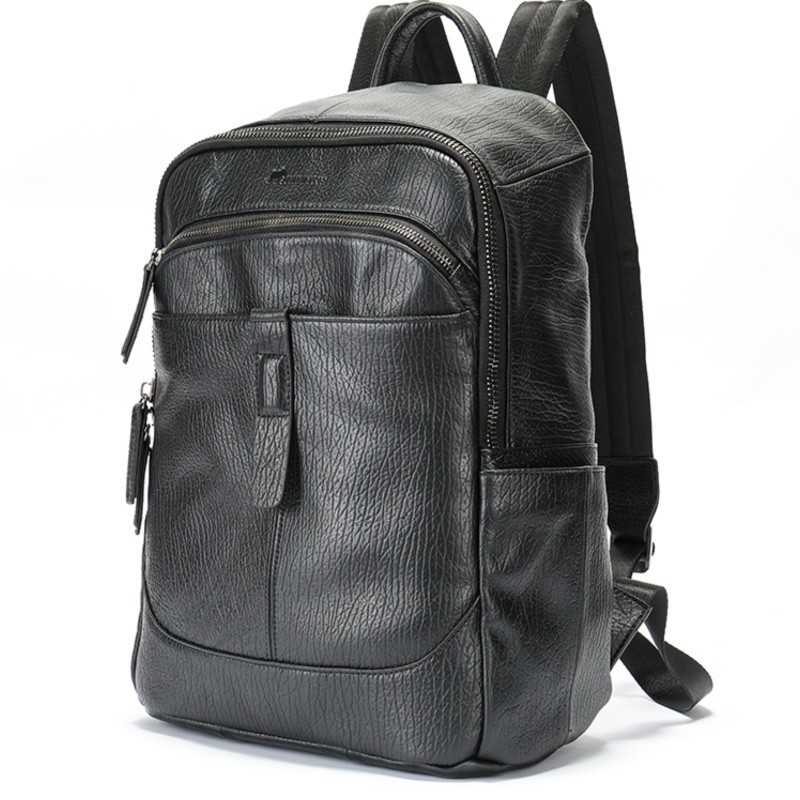 Rucsac din piele naturala neagra JERMYN'S Cooper